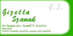 gizella szamak business card